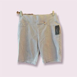 TOMMY Hilfiger pull on seersucker shorts blue and white